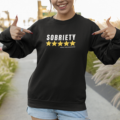 Sobriety 5 Stars Highly Recommended Premium Sober Apparel | Long-sleeve Black