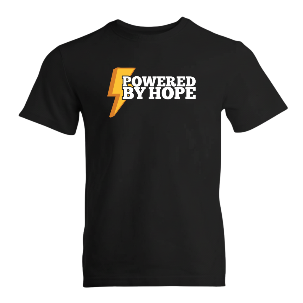 Powered By Hope Premium Sober Apparel T-shirt Black