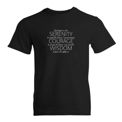 Serenity Prayer v2 Premium Sober Apparel T-shirt Black