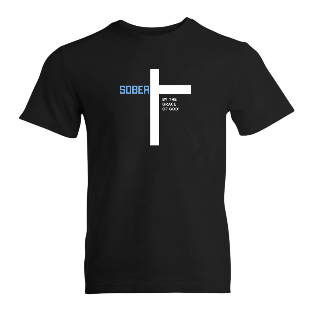 Sober By The Grace Of God Premium Sober Apparel T-shirt Black