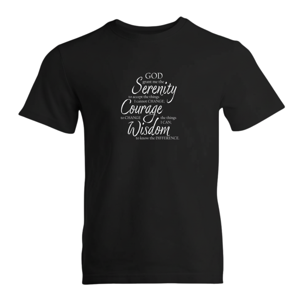 Serenity Prayer v3 Premium Sober Apparel T-shirt Black