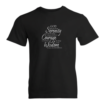 Serenity Prayer v3 Premium Sober Apparel T-shirt Black