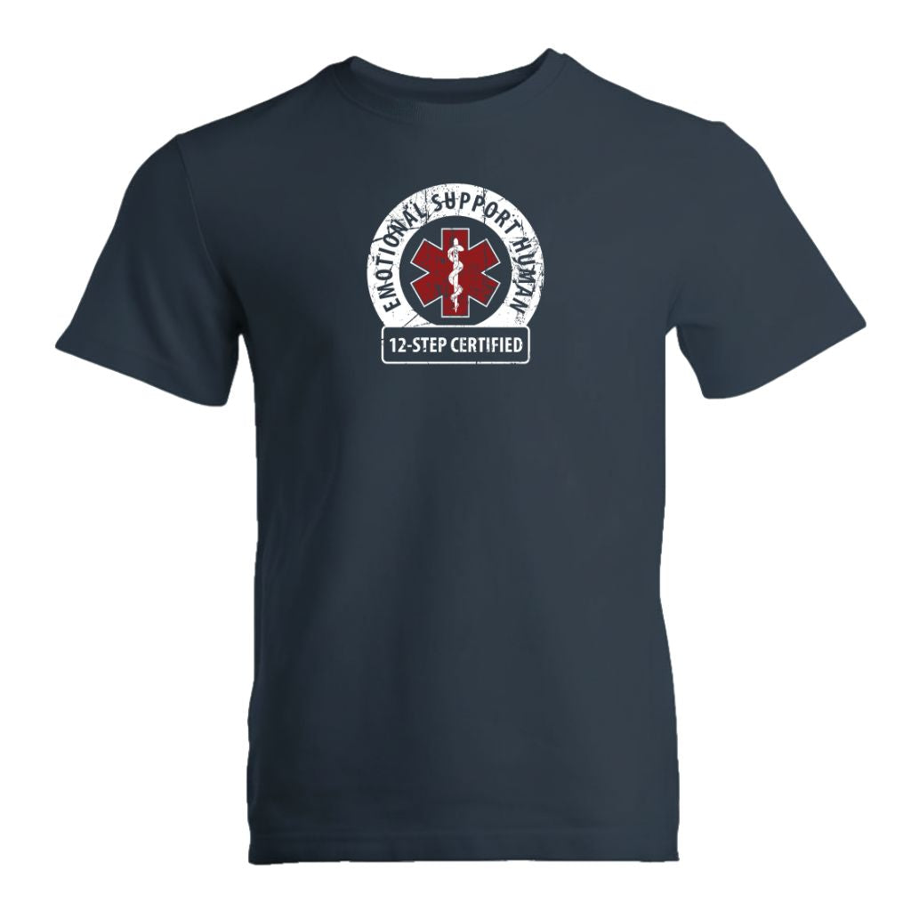 Emotional Support Human Premium Sober Apparel Navy T-shirt