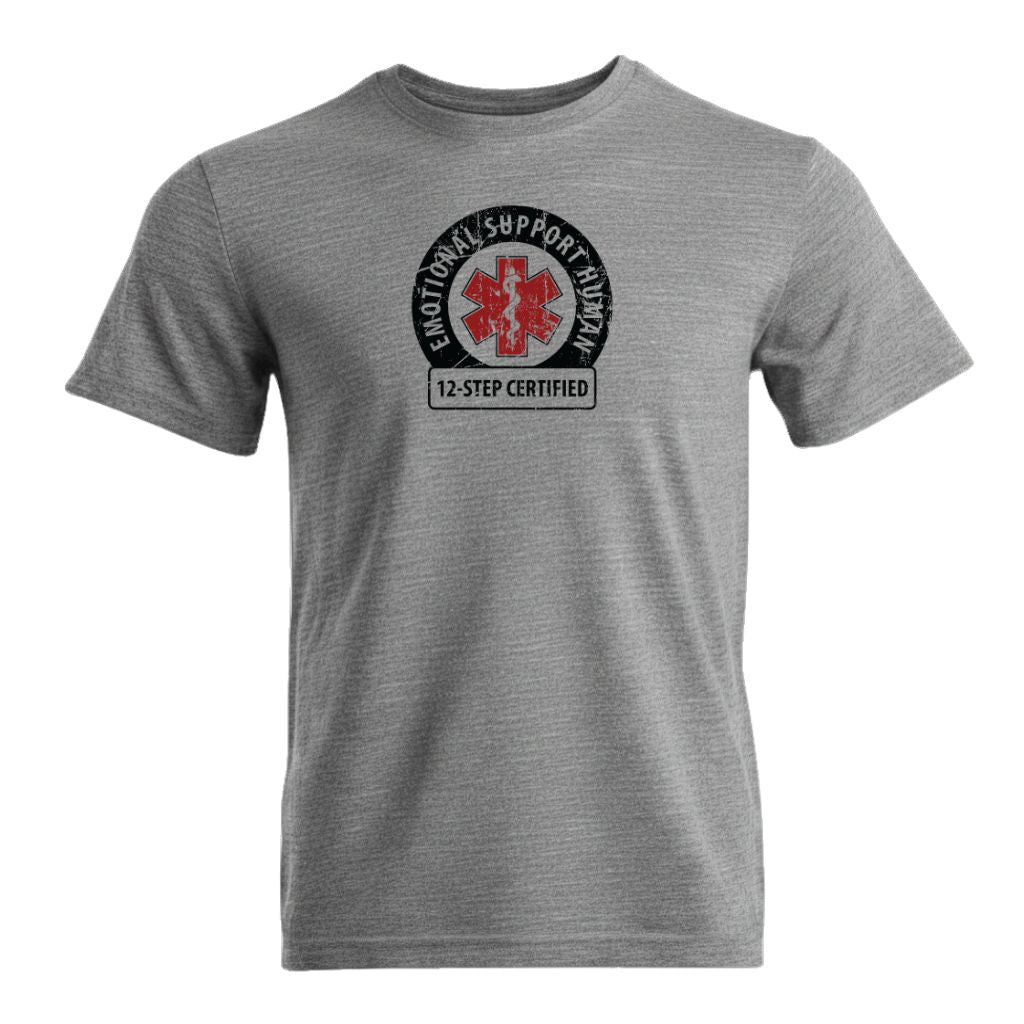 Emotional Support Human Premium Sober Apparel Sports Grey T-shirt