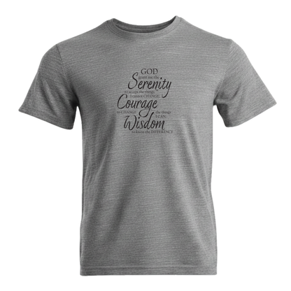 Serenity Prayer v3 Premium Sober Apparel T-shirt Sports Grey
