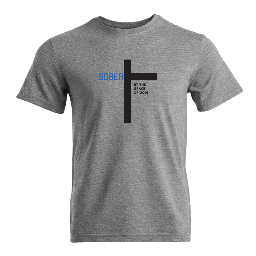 Sober By The Grace Of God Premium Sober Apparel T-shirt Sports Grey