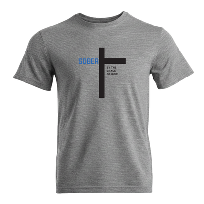 Sober By The Grace Of God Premium Sober Apparel T-shirt Sports Grey