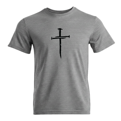 Three Nail Cross Premium Sober Apparel T-shirt Sports Grey