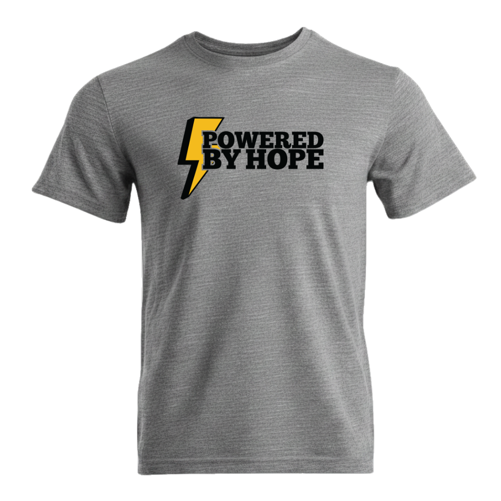 Powered By Hope Premium Sober Apparel T-shirt Sports Grey