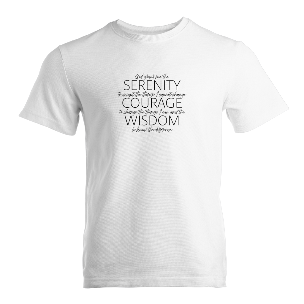 Serenity Prayer v2 Premium Sober Apparel T-shirt White