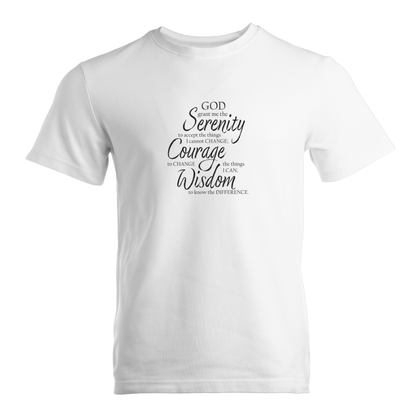 Serenity Prayer v3 Premium Sober Apparel T-shirt White