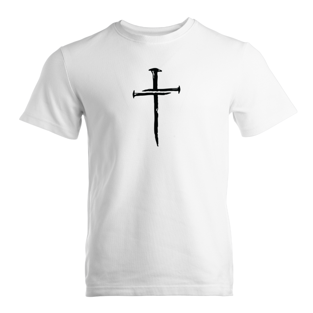 Three Nail Cross Premium Sober Apparel T-shirt White