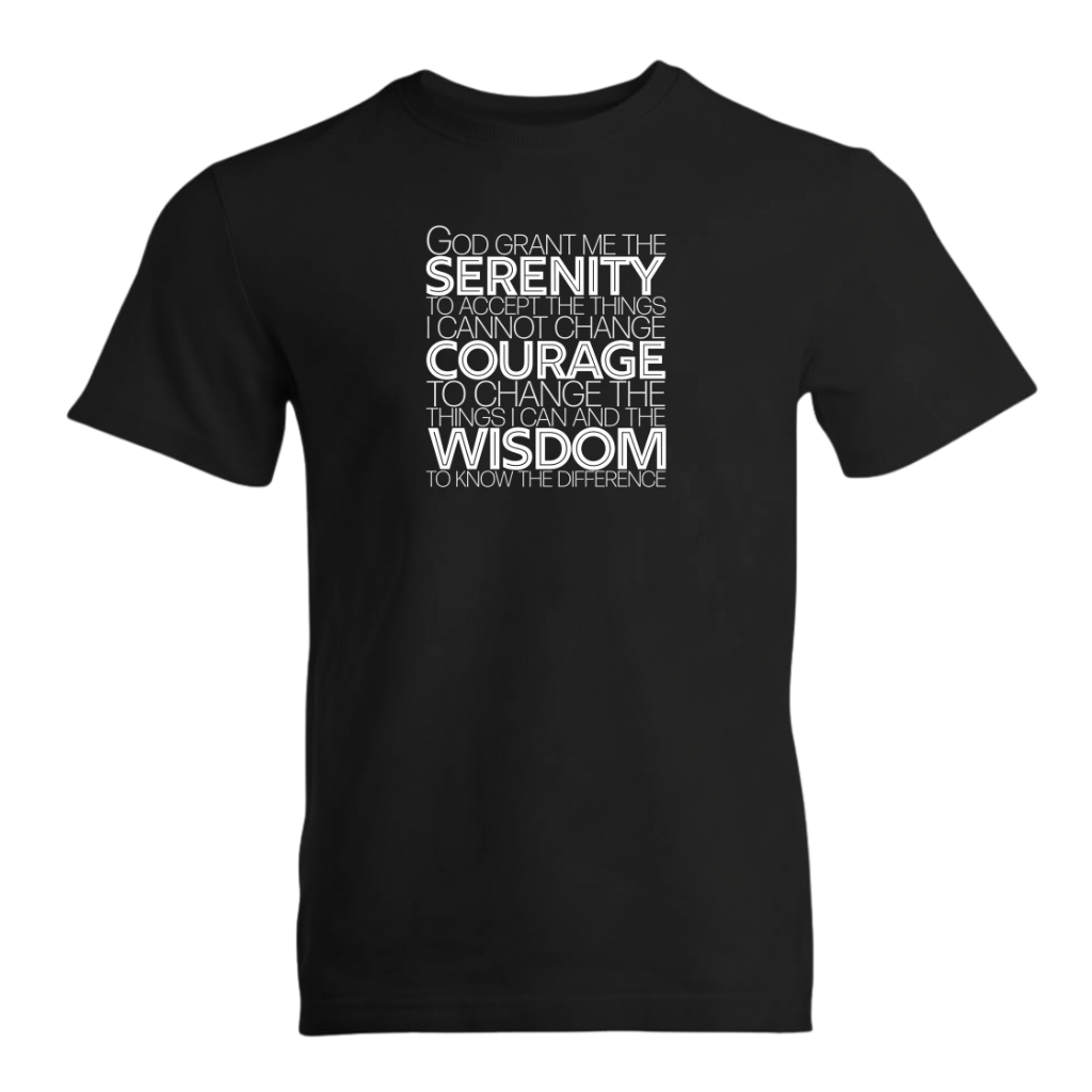 Serenity Prayer v1 Premium Sober Apparel T-shirt Black