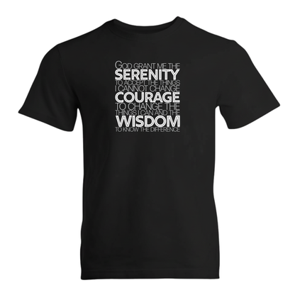 Serenity Prayer v1 Premium Sober Apparel T-shirt Black