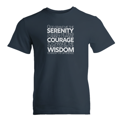 Serenity Prayer v1 Premium Sober Apparel T-shirt Navy