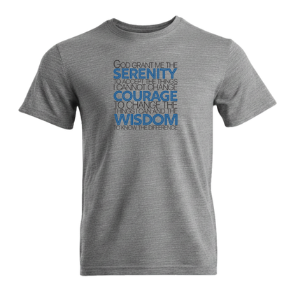 Serenity Prayer v1 Premium Sober Apparel T-shirt Sports Grey