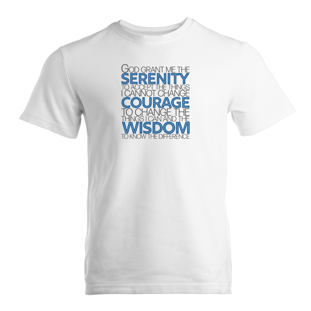 Serenity Prayer v1 Premium Sober Apparel T-shirt White