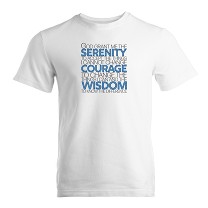 Serenity Prayer v1 Premium Sober Apparel T-shirt White