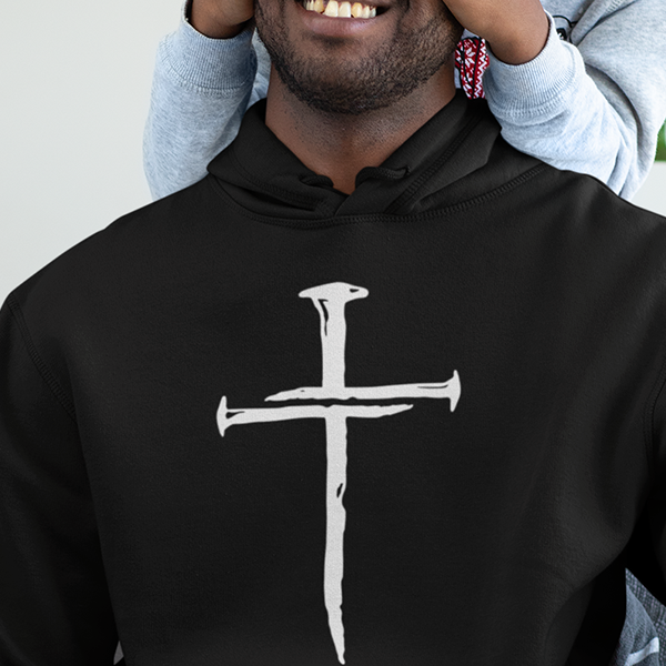 Three Nail Cross Premium Sober Apparel Hoodie Black