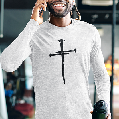 Three Nail Cross Premium Sober Apparel Long-sleeve White