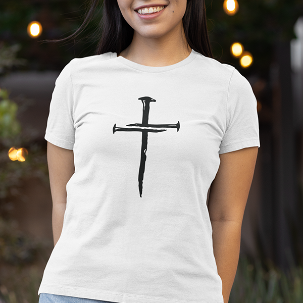 Three Nail Cross Premium Sober Apparel T-shirt White