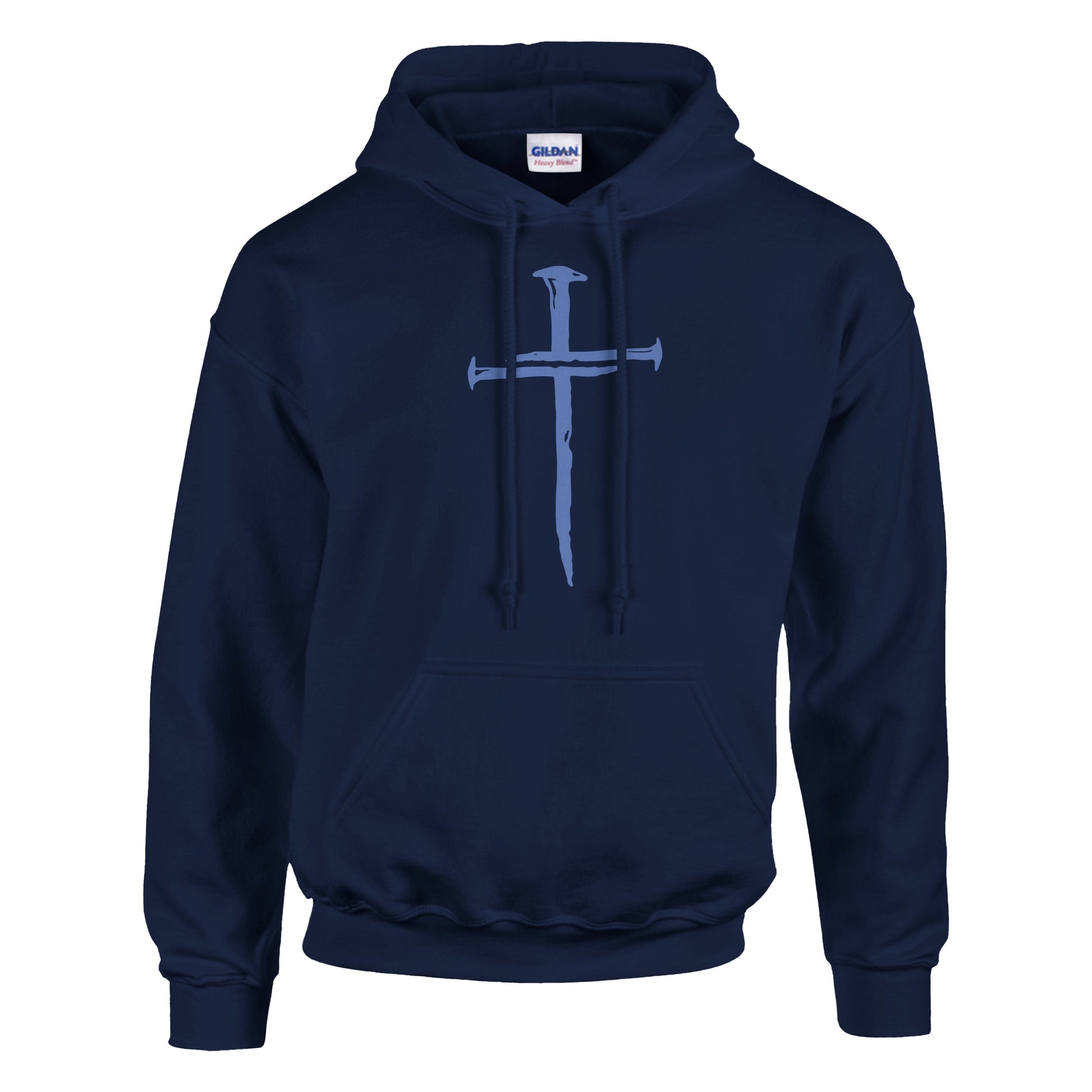 Three Nail Cross Premium Sober Apparel Hoodie Navy