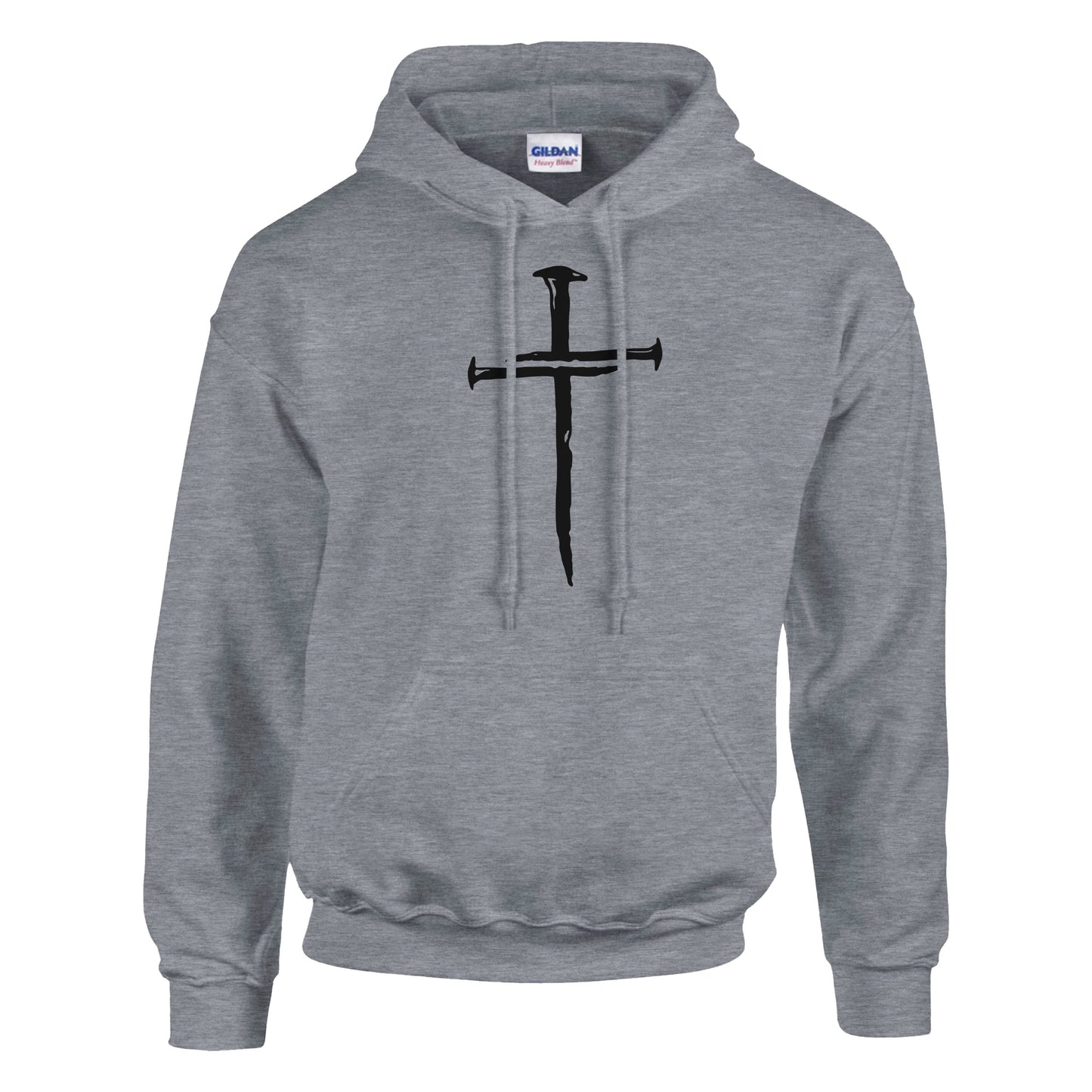Three Nail Cross Premium Sober Apparel Hoodie Sports Grey