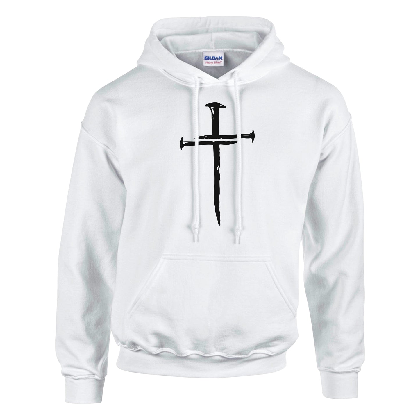 Three Nail Cross Premium Sober Apparel Hoodie White