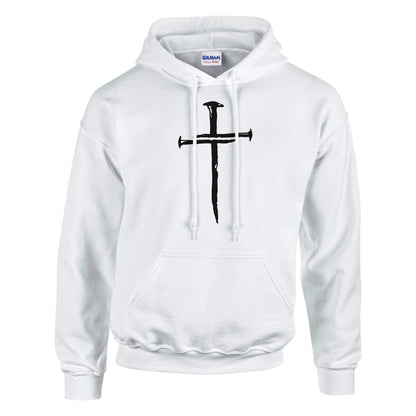 Three Nail Cross Premium Sober Apparel Hoodie White