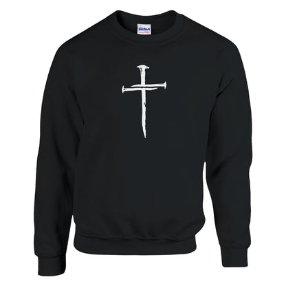 Three Nail Cross Premium Sober Apparel Sweatshirt Black