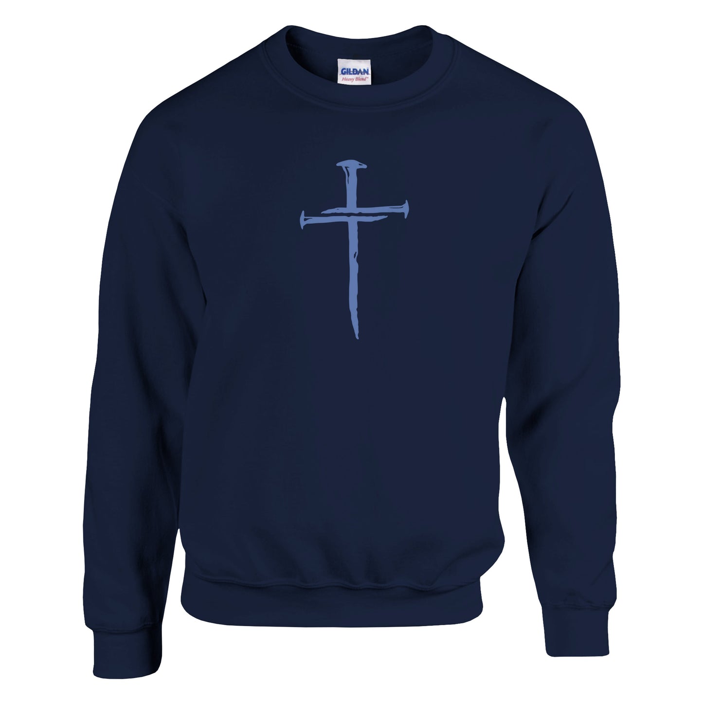 Three Nail Cross Premium Sober Apparel Sweatshirt Navy