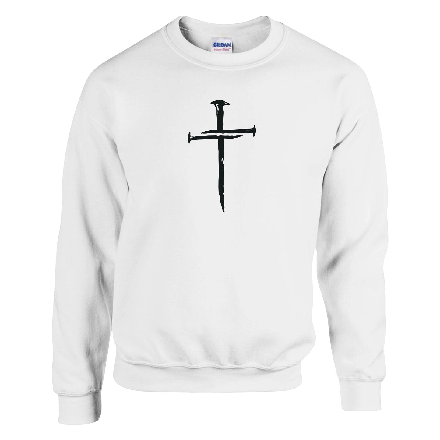 Three Nail Cross Premium Sober Apparel Sweatshirt White