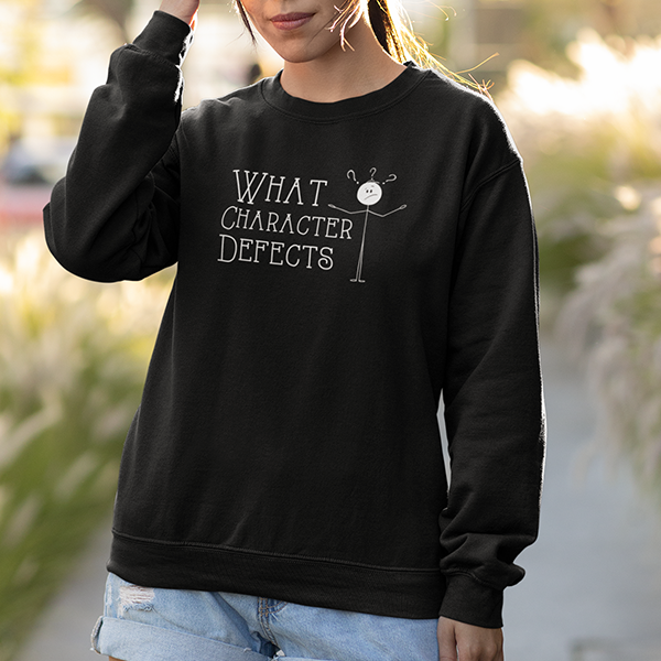 What Character Defects Premium Sober Apparel Black Long-sleeve