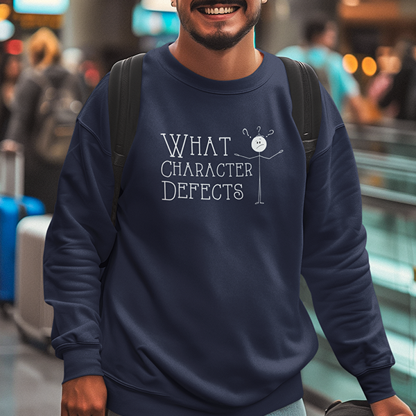 What Character Defects Premium Sober Apparel Navy Sweatshirt