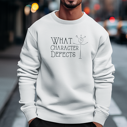 What Character Defects Premium Sober Apparel White Sweatshirt