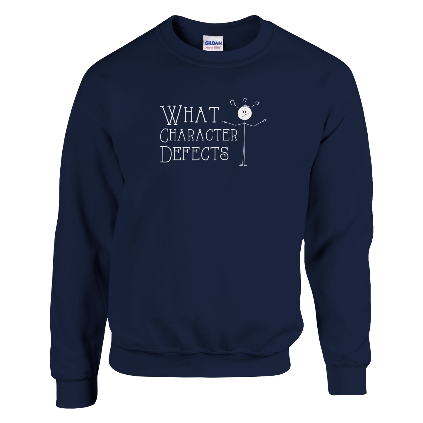 What Character Defects Premium Sober Apparel Navy Sweatshirt