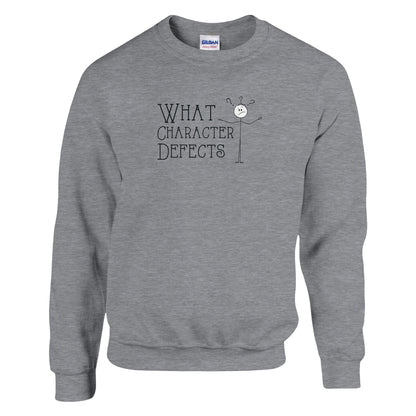 What Character Defects Premium Sober Apparel Sports Grey Sweatshirt