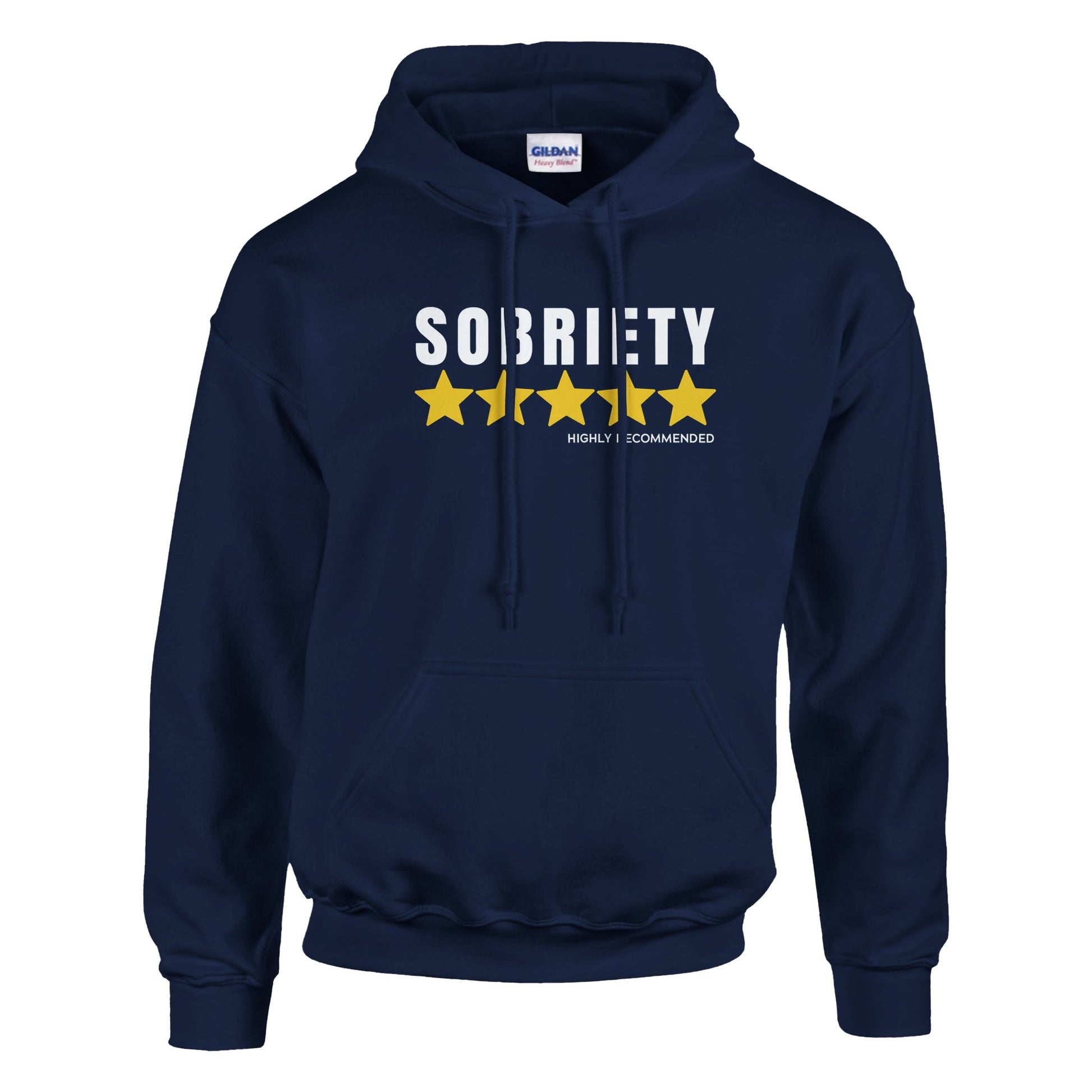 Sobriety 5 Stars Highly Recommended Premium Sober Apparel | Hoodie Navy