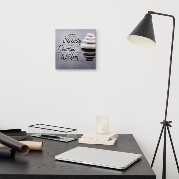 Serenity Prayer Addiction Recovery Canvas Wall Art