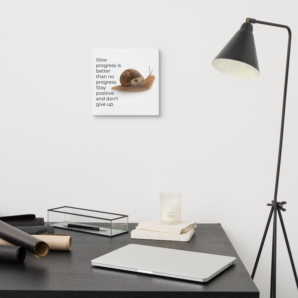 Slow Progress Is Better Addiction Recovery Canvas Wall Art