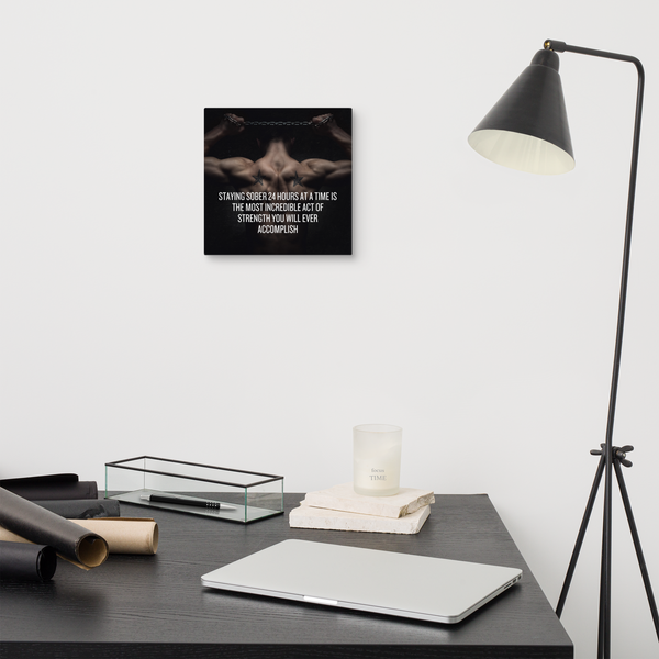 Staying Sober 24 Hours At A Time Recovery Canvas Wall Art