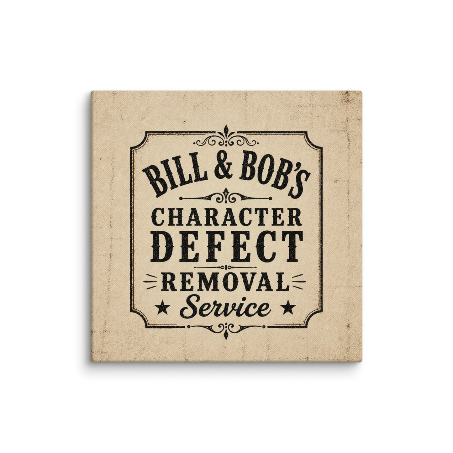 Bill  & Bob's Character Defect Removal Service Vintage Wall Art Sober Lifestyle