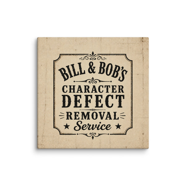 Bill  & Bob's Character Defect Removal Service Vintage Wall Art Sober Lifestyle