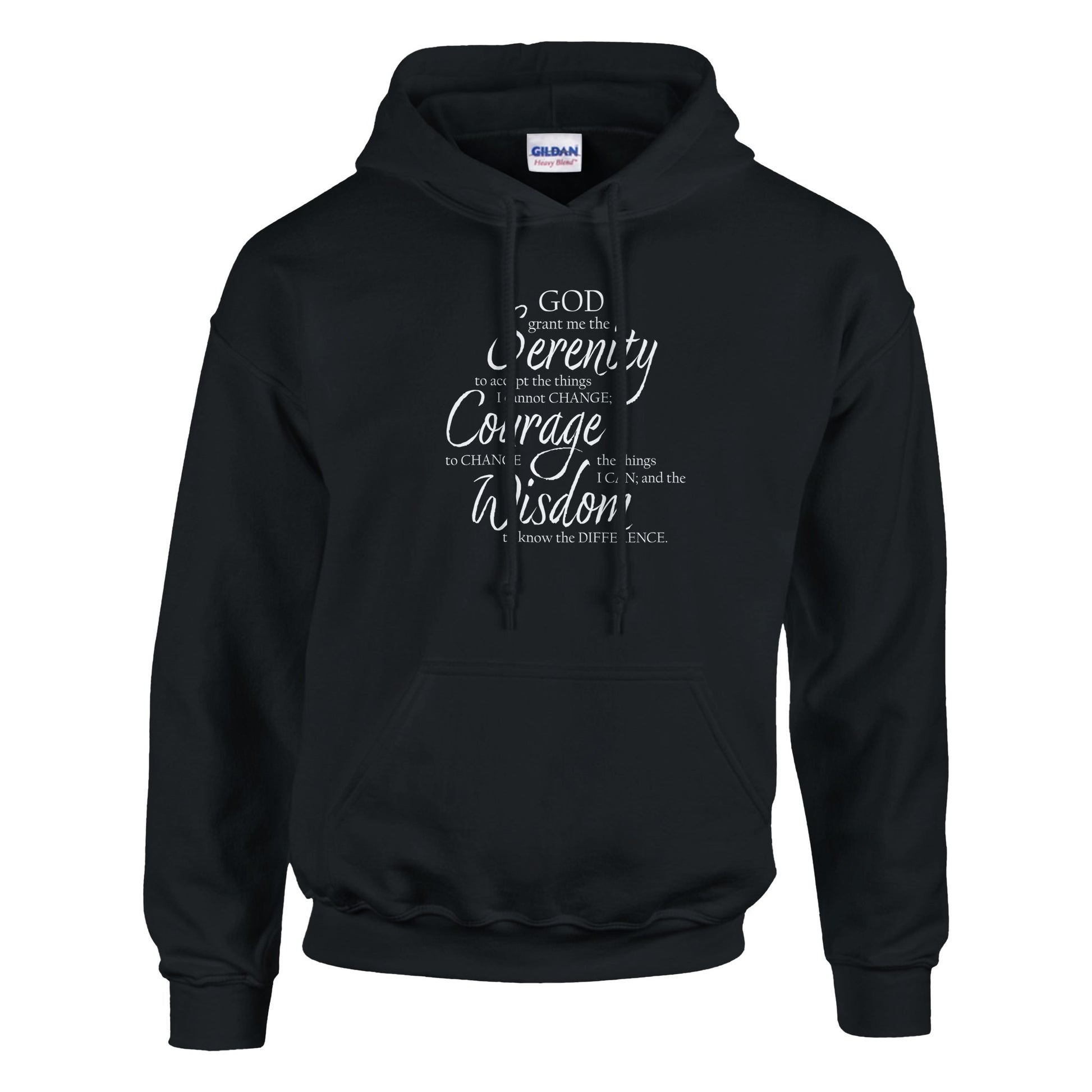 Serenity Prayer v3 Premium Sober Apparel Hoodie Black