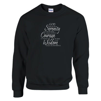 Serenity Prayer v3 Premium Sober Apparel Sweatshirt Black