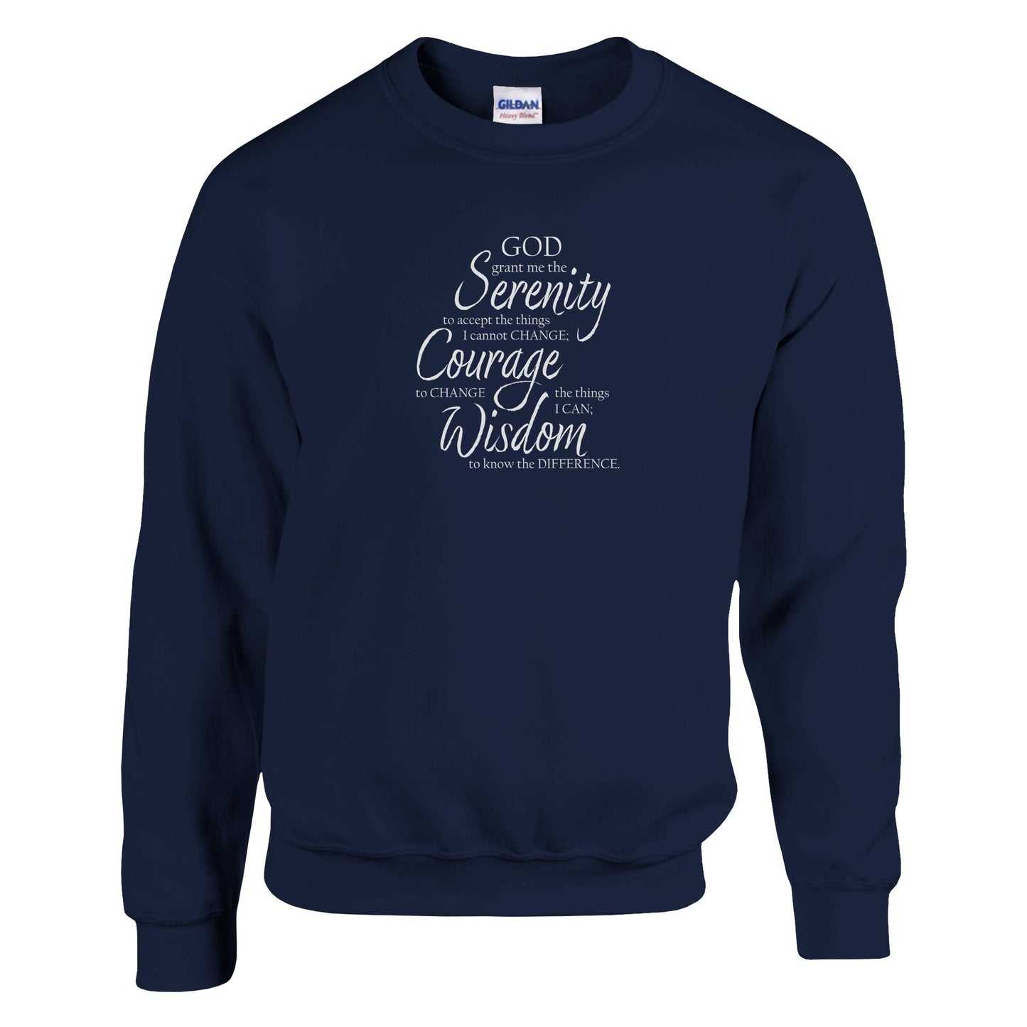Serenity Prayer v3 Premium Sober Apparel Sweatshirt Navy