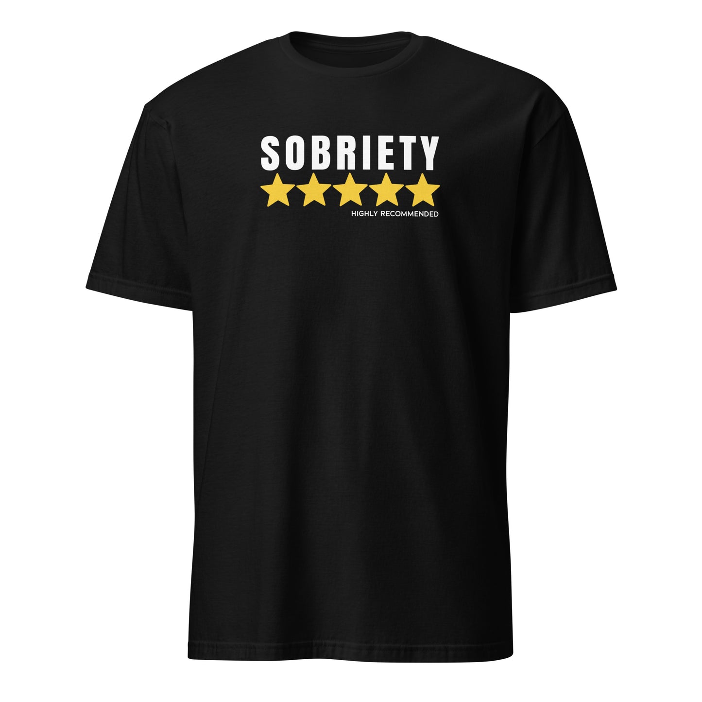Sobriety 5 Stars Highly Recommended Premium Sober Apparel | T-shirt Black