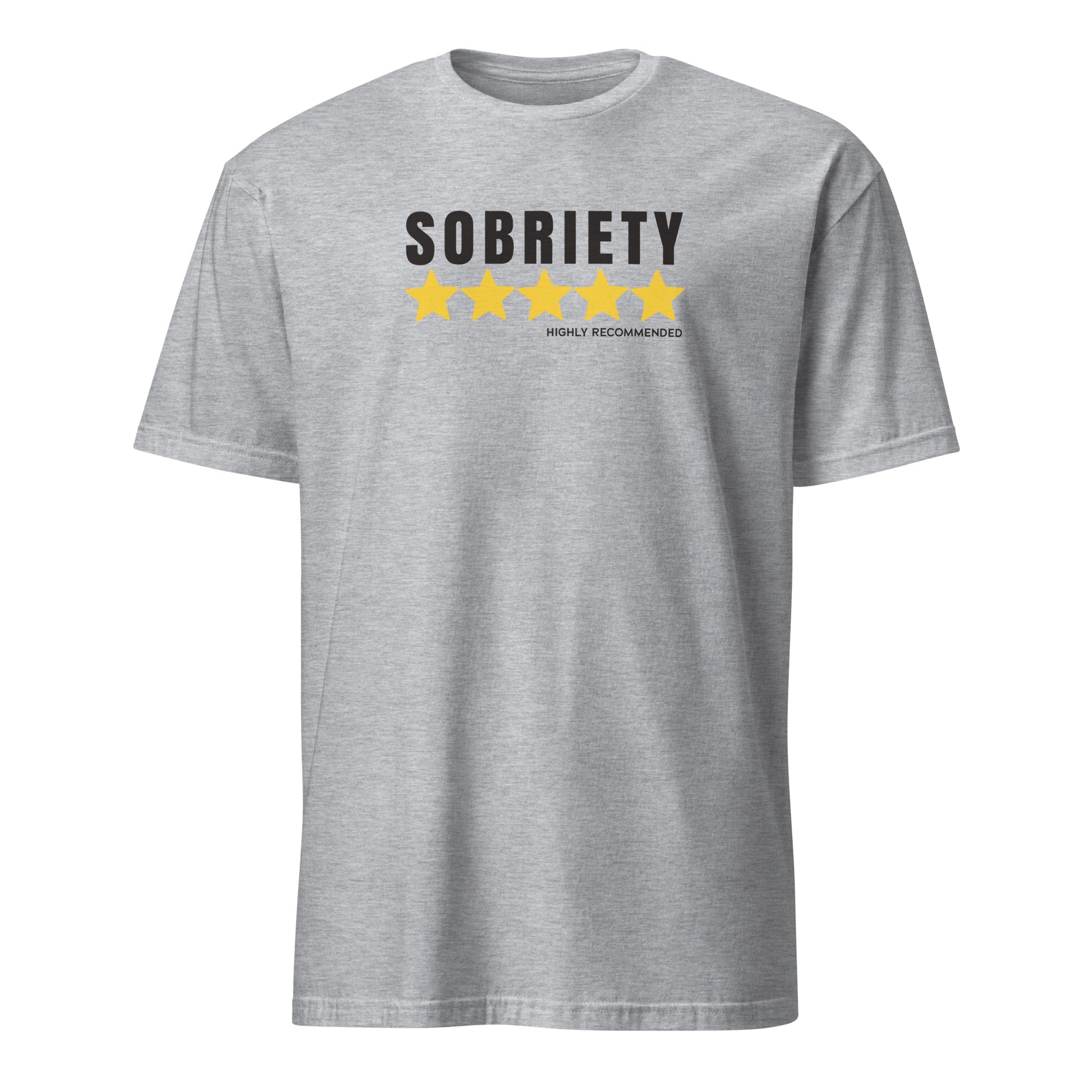 Sobriety 5 Stars Highly Recommended Premium Sober Apparel | T-shirt Sports Grey