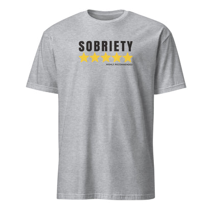 Sobriety 5 Stars Highly Recommended Premium Sober Apparel | T-shirt Sports Grey