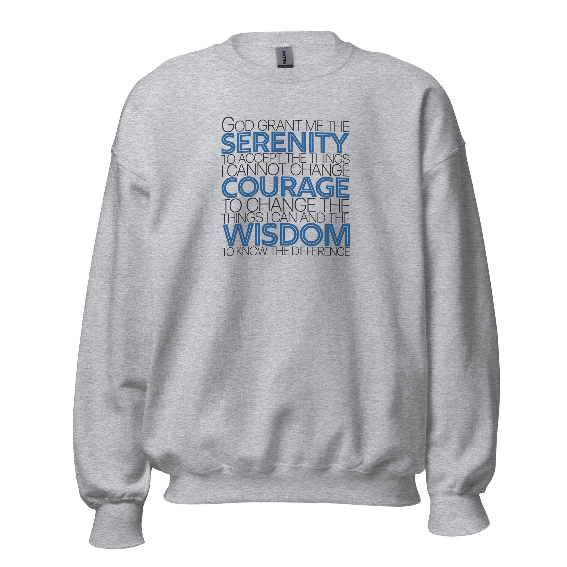Serenity Prayer v1 Premium Sober Apparel Sweatshirt Sports Grey